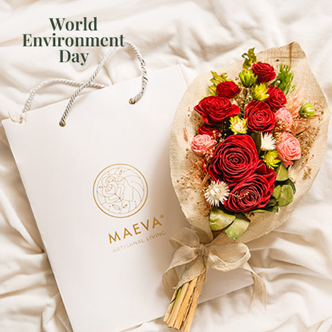 Handcrafted dried flower bouquet for World Environment day | Rose Rogue Bouquet  