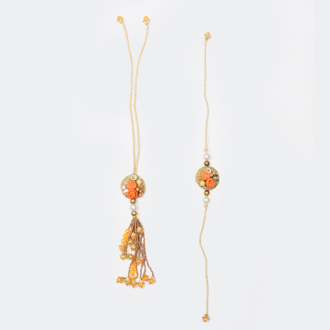 Gulbahaar Tangerine Rakhi - COUPLE