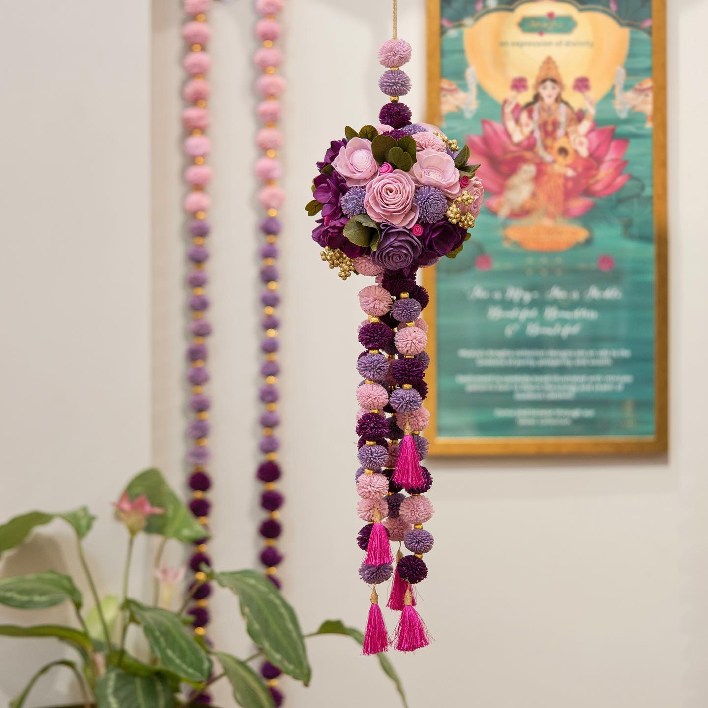 Purple Shola Door Hangings Toran Set of 2