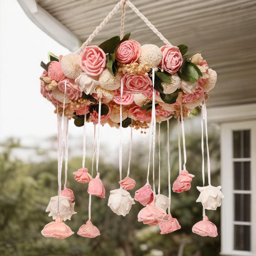 Pink Shola Rose Chandelier