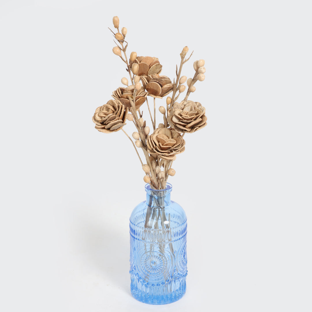 Embossed Flower Vase- Sky