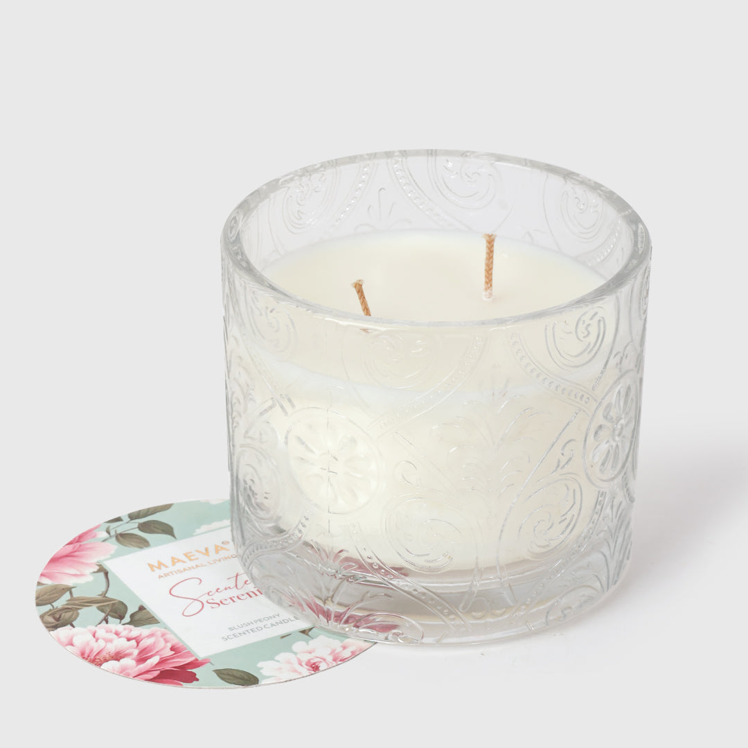 Scented Serenity Hollywood Embossed Glass Candle