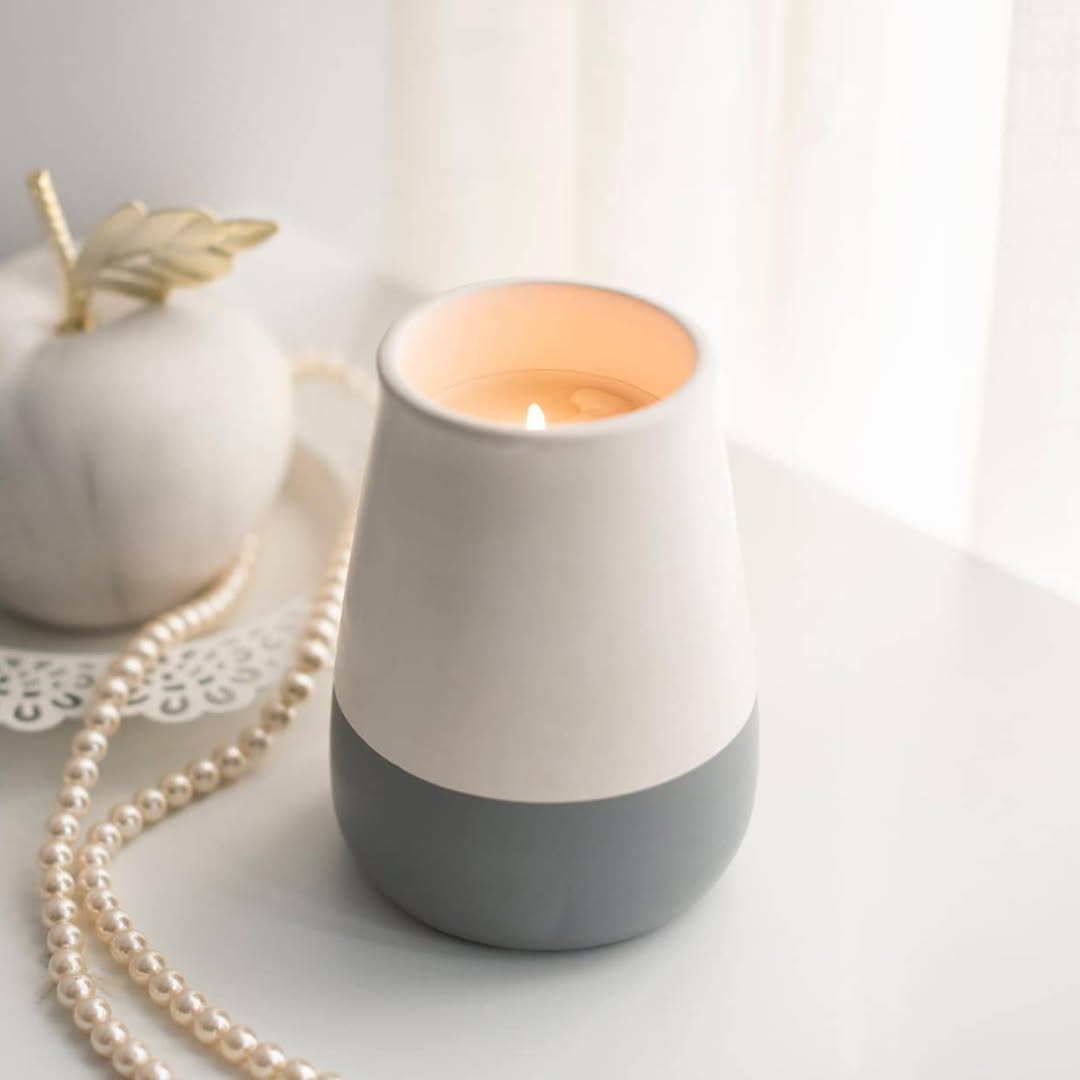 Grey Ceramic Scented Jar Candle