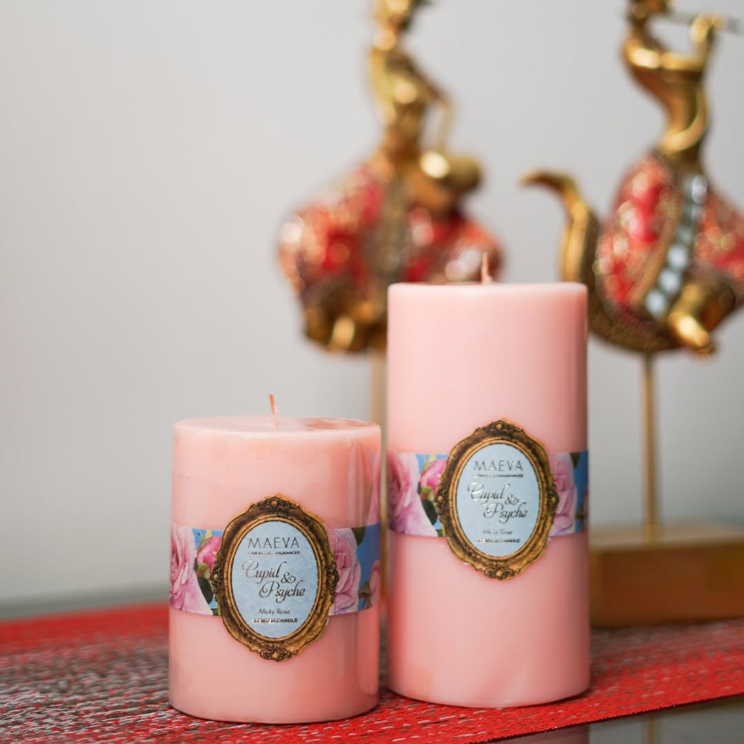 Cupid & Psyche Pillar Candle - L