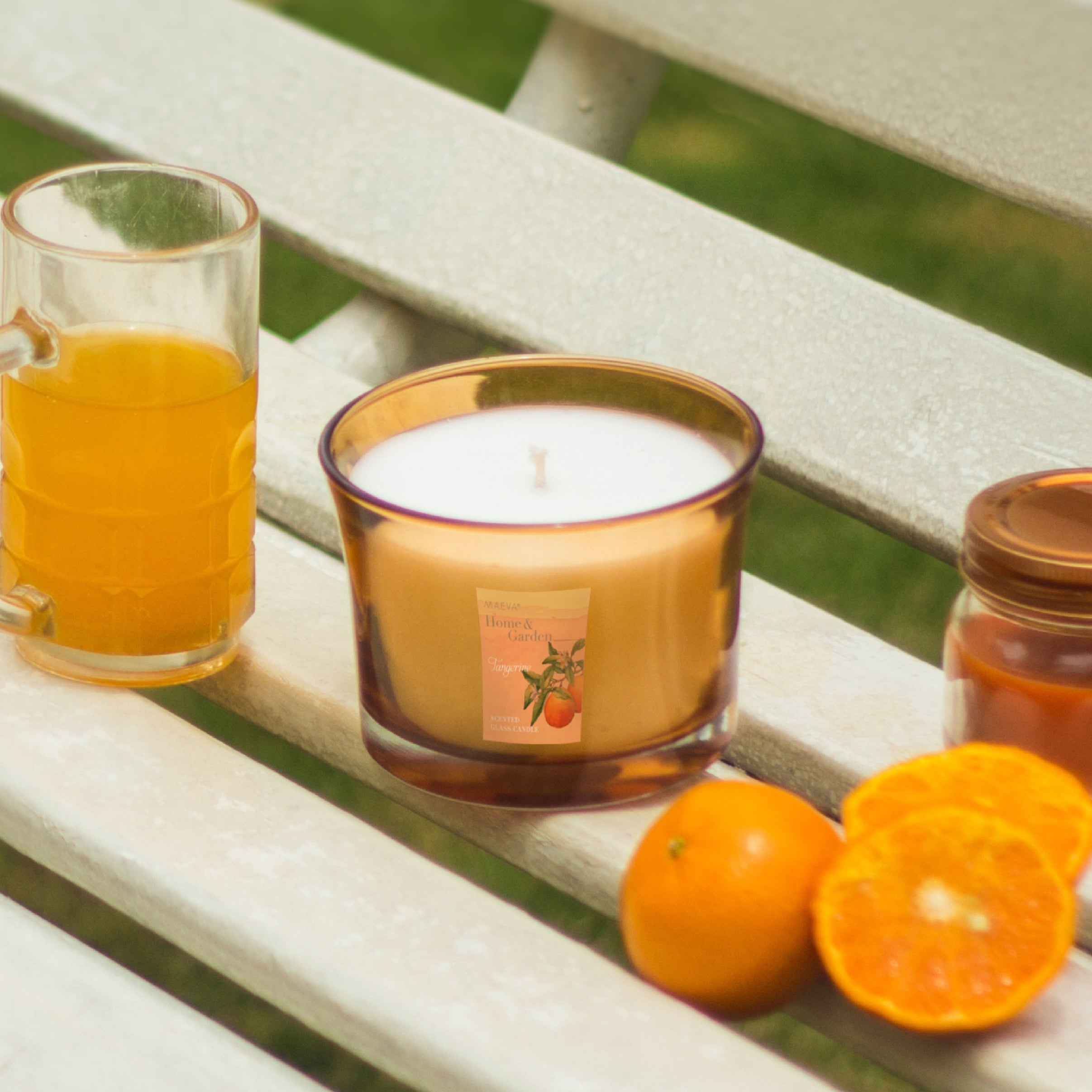 Tangerine Flared Glass Candle