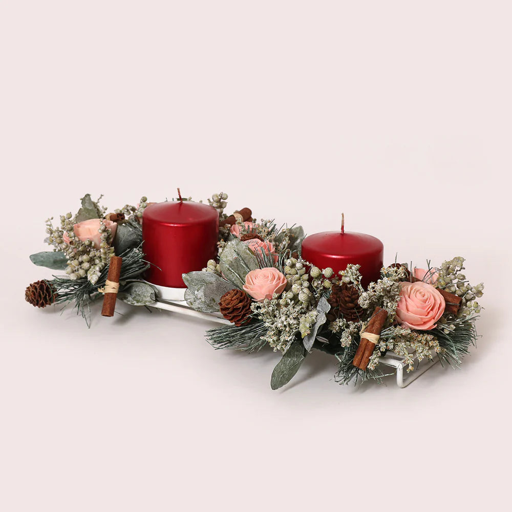 Classic Ornament Candle Holder - Red