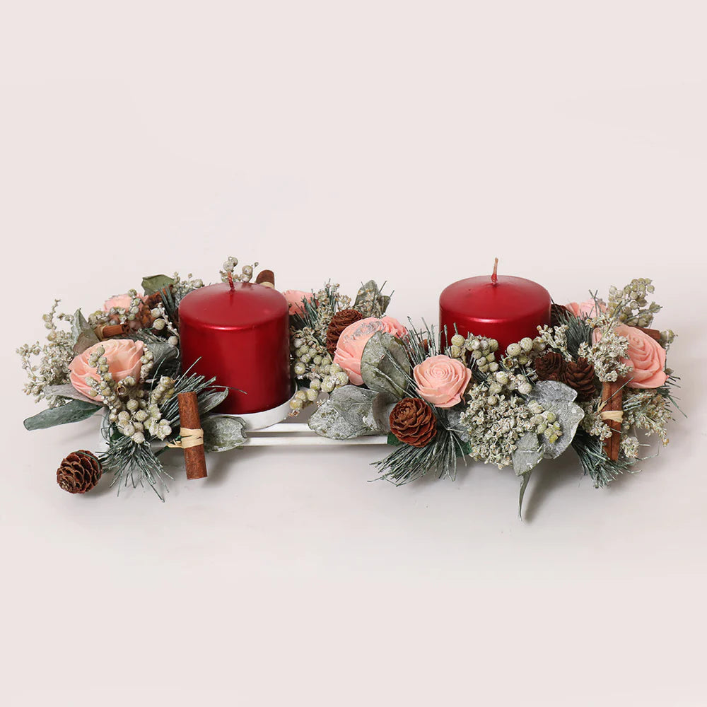 Classic Ornament Candle Holder - Red