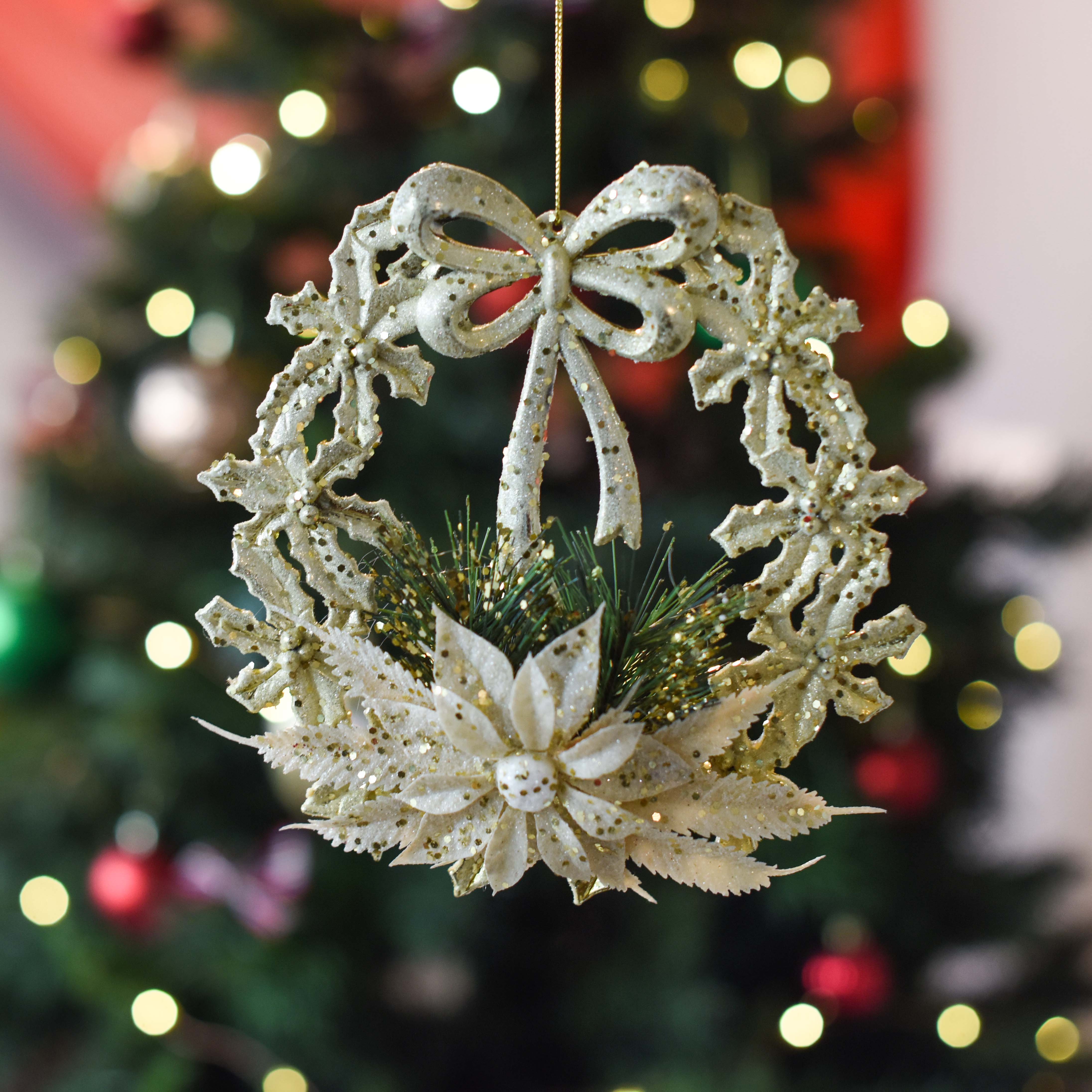 Christmas Wreath Ornament | Xmas Tree Ornaments for Holiday Decor | Christmas Ornaments