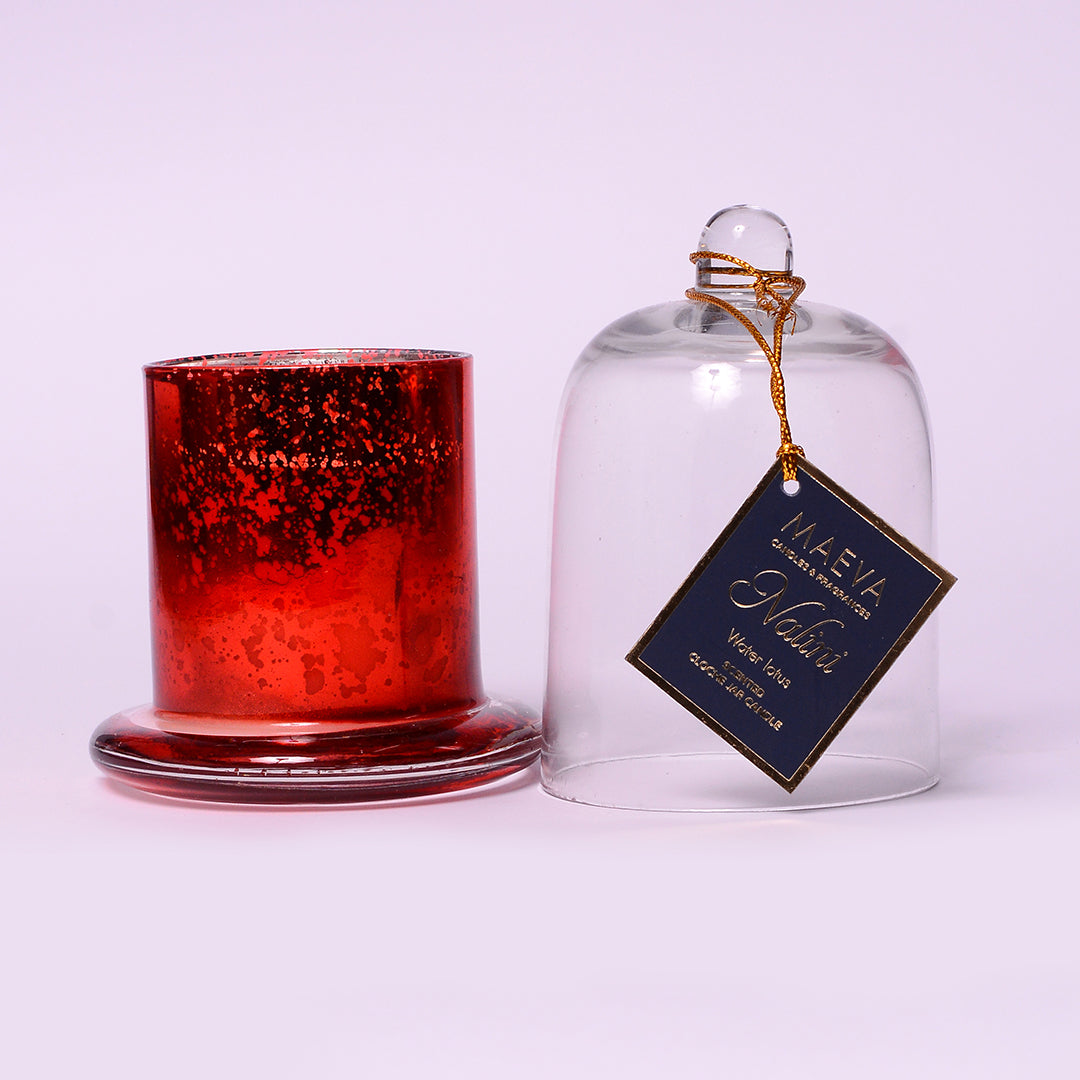 Nalini Red Cloche Jar Candle - S