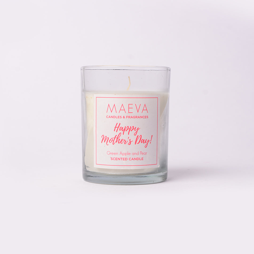 Mothers Day Clear Glass Candle