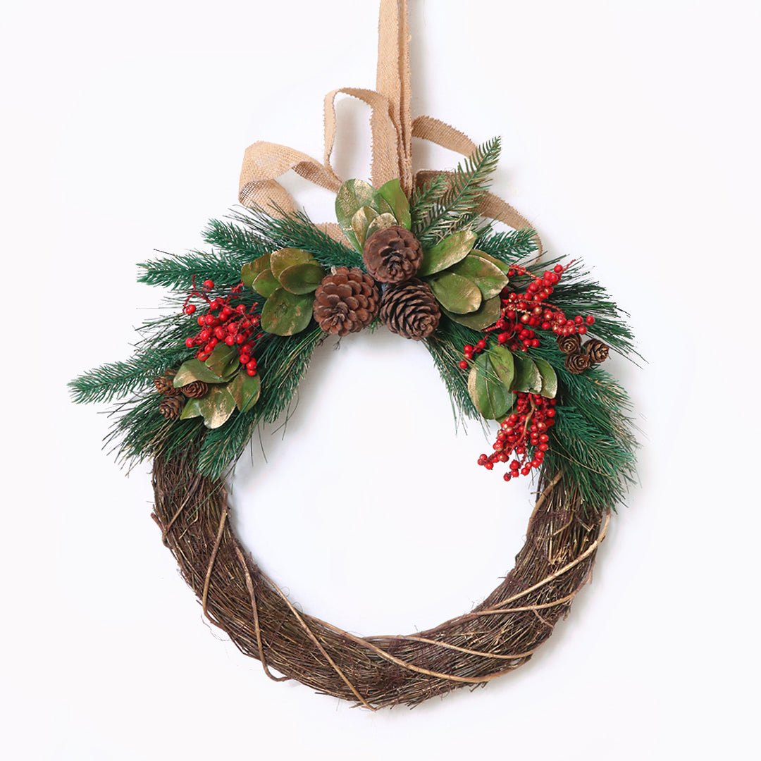 Festive Foliage Wreath | Floral Wreath for Door | Dried Floral Arrangements Wreath for Door & Wall Hanging