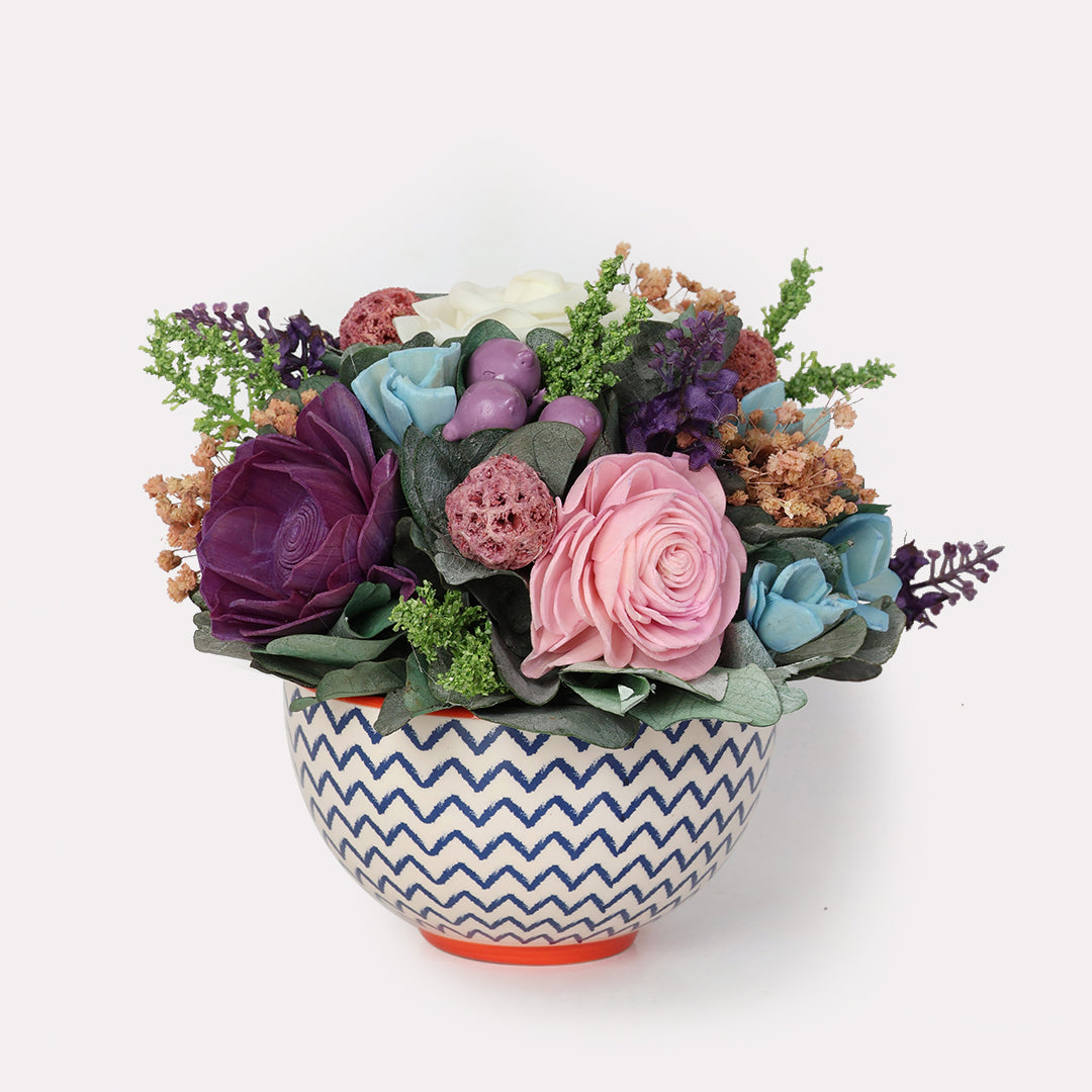 Lavender Bowl Arrangement for Table Decor | Dried Flower Arrangements for Home Decor | Lavender Flower Centerpiece