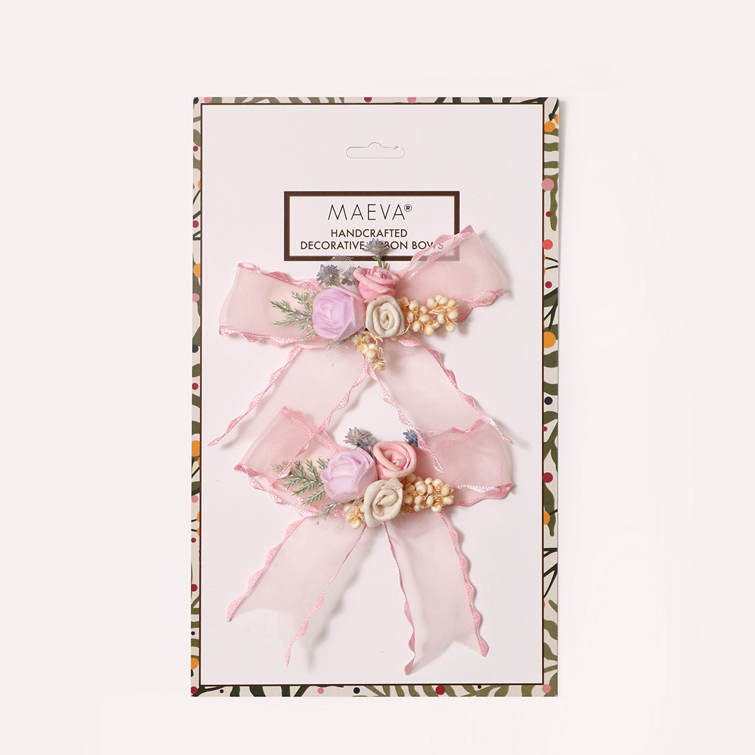 Pink Floral Gift Embellishment | Floral Gift Items | Shola Flower Gift Embellishment