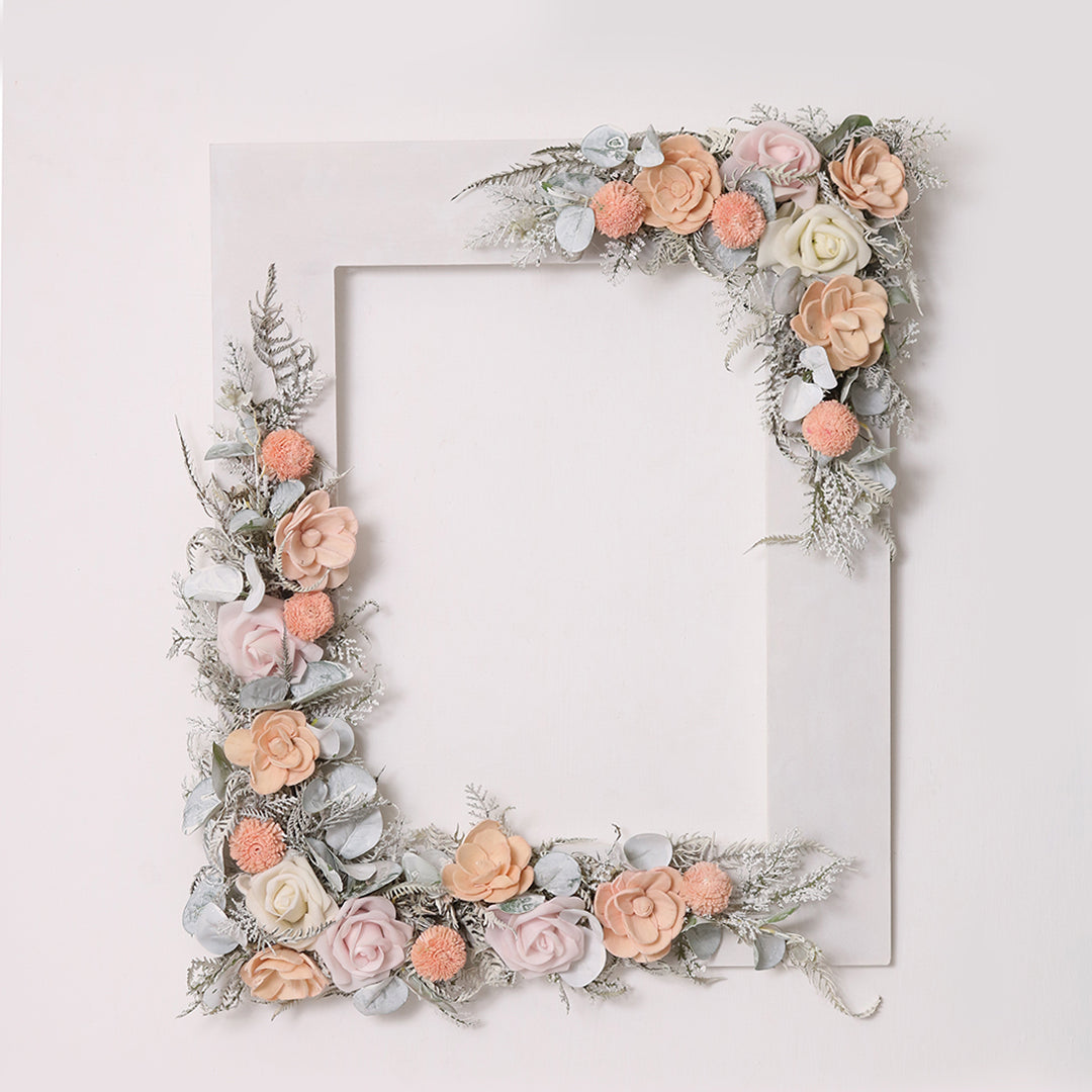 White Royalty Floral Frame | Flowers Photo Frame to Decor the Wall | White Photo Frame with Dried Flowers